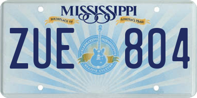 MS license plate ZUE804