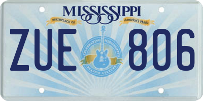 MS license plate ZUE806