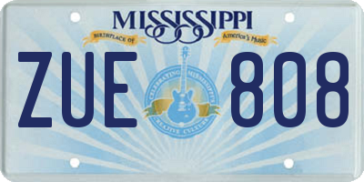 MS license plate ZUE808