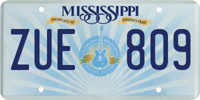 MS license plate ZUE809