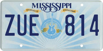 MS license plate ZUE814