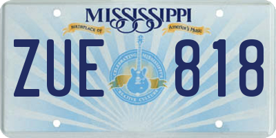 MS license plate ZUE818