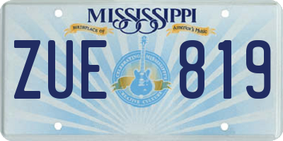 MS license plate ZUE819