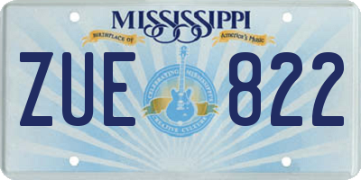 MS license plate ZUE822