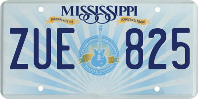MS license plate ZUE825