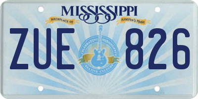 MS license plate ZUE826