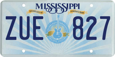 MS license plate ZUE827
