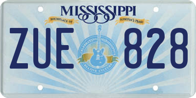 MS license plate ZUE828