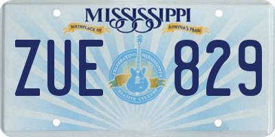 MS license plate ZUE829