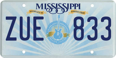 MS license plate ZUE833