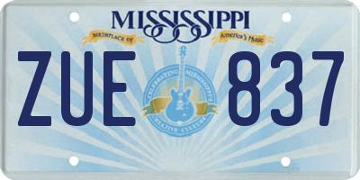 MS license plate ZUE837