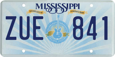 MS license plate ZUE841