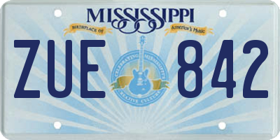 MS license plate ZUE842