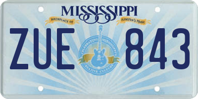 MS license plate ZUE843