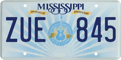 MS license plate ZUE845