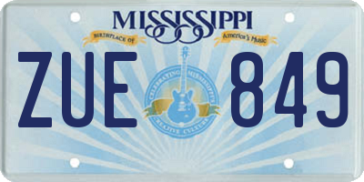 MS license plate ZUE849
