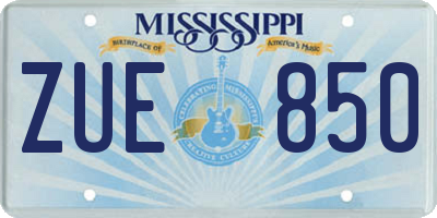 MS license plate ZUE850