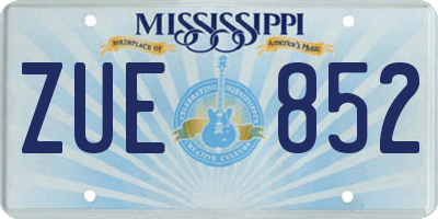 MS license plate ZUE852