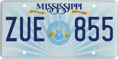 MS license plate ZUE855