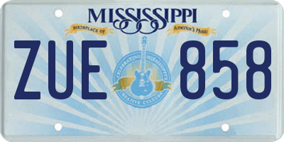 MS license plate ZUE858