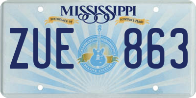 MS license plate ZUE863