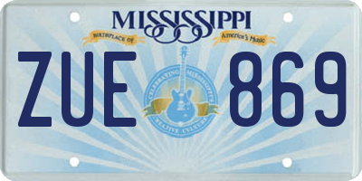 MS license plate ZUE869
