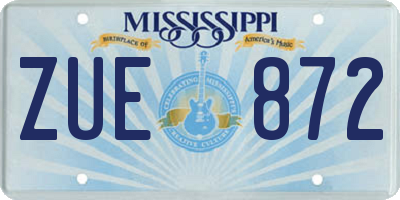 MS license plate ZUE872