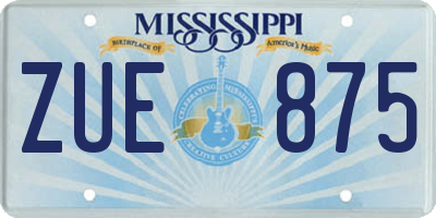 MS license plate ZUE875