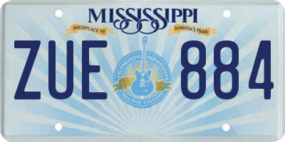 MS license plate ZUE884