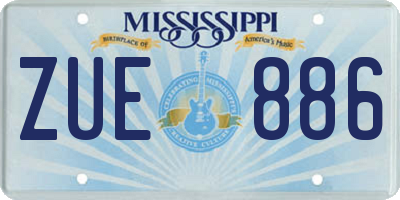 MS license plate ZUE886