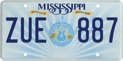 MS license plate ZUE887