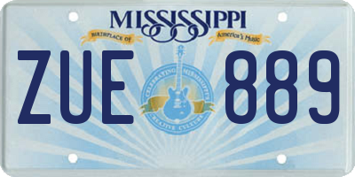 MS license plate ZUE889