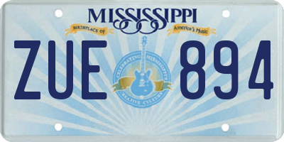 MS license plate ZUE894