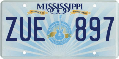 MS license plate ZUE897