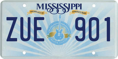 MS license plate ZUE901