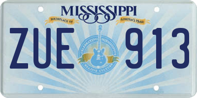 MS license plate ZUE913