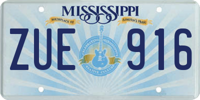 MS license plate ZUE916