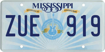 MS license plate ZUE919