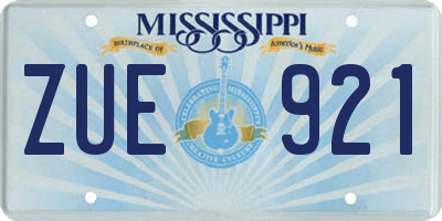 MS license plate ZUE921