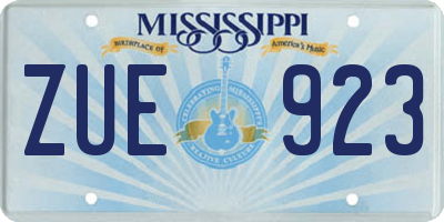 MS license plate ZUE923