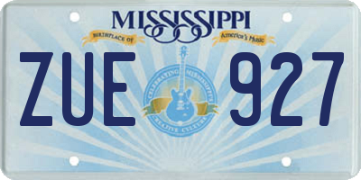 MS license plate ZUE927