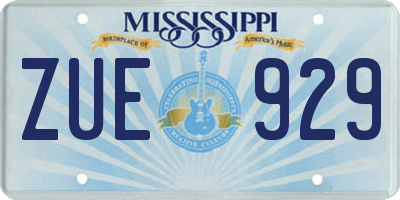 MS license plate ZUE929