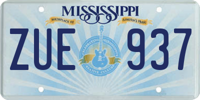 MS license plate ZUE937