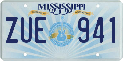 MS license plate ZUE941