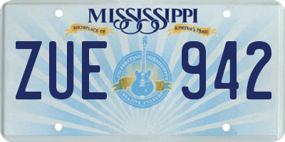 MS license plate ZUE942