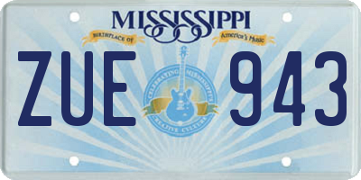 MS license plate ZUE943