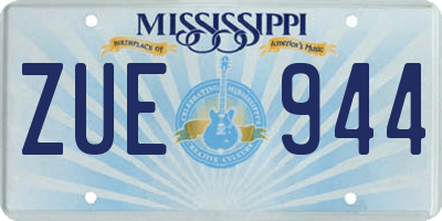 MS license plate ZUE944
