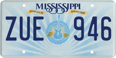 MS license plate ZUE946