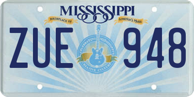 MS license plate ZUE948
