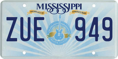 MS license plate ZUE949